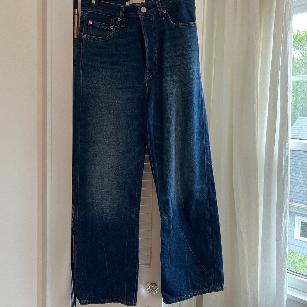 Levis Ribcage Straight Ankle Noe Dark Mineral Wash Size 27